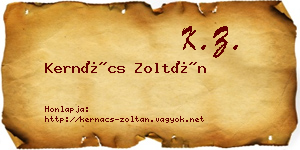 Kernács Zoltán névjegykártya