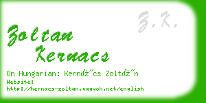 zoltan kernacs business card